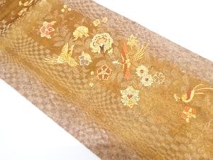 リサイクル　鳳凰に唐花模様織り出し袋帯